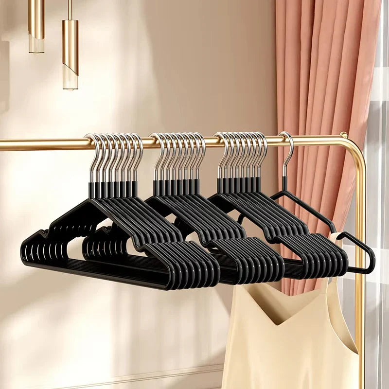 10pcs Metal No-Slip Clothes Hangers – Durable Space-Saving Bedroom Organizers