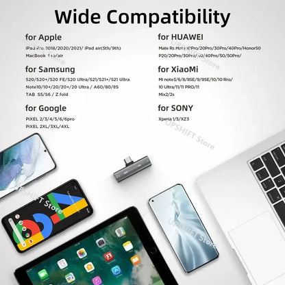 2-in-1 USB C to 3.5mm Headphone & Charger Adapter with PD Fast Charge, DAC Decoding Chip, and HIFI Sound - T-Shape Connector