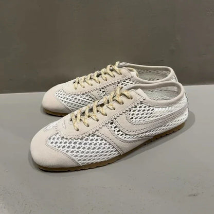 Real Leather German Training Shoes for Women — 2025 Retro Fashion Four Seasons Running & Casual Forrest Gump Style Sneakers