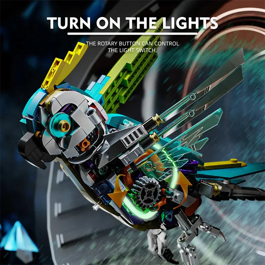 Mechanical Shark & Sea Life Building Blocks Set – Crocodile, Parrot, Mantis, Frog, Manta Ray Toy for Kids