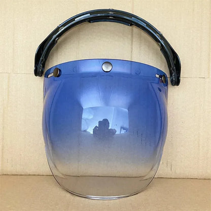 Open Face 3/4 Motorcycle Helmet Visor — Flip-Up Bubble PC Lens Windshield Shield for Casco Moto