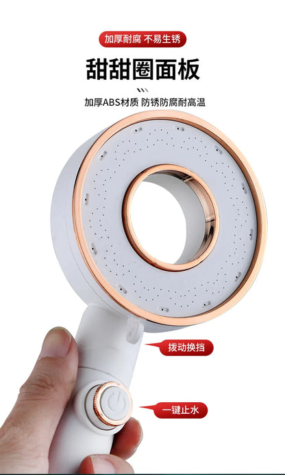 High Pressure Shower Head with 3 Modes – Adjustable Water-Saving Spray & One-Key Stop Nozzle for Bathroom Faucet Accessories