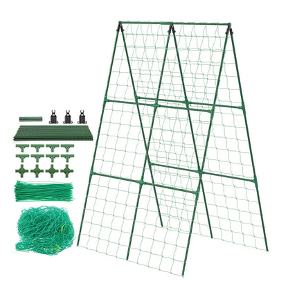 A-Frame Garden Trellis for Cucumbers & Tomatoes – Detachable Climbing Plant Support Frame