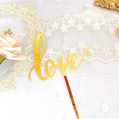 Big Red Love Cake Topper – Acrylic Wedding & Engagement Party Decoration, Valentine’s Day Love Cake Topper