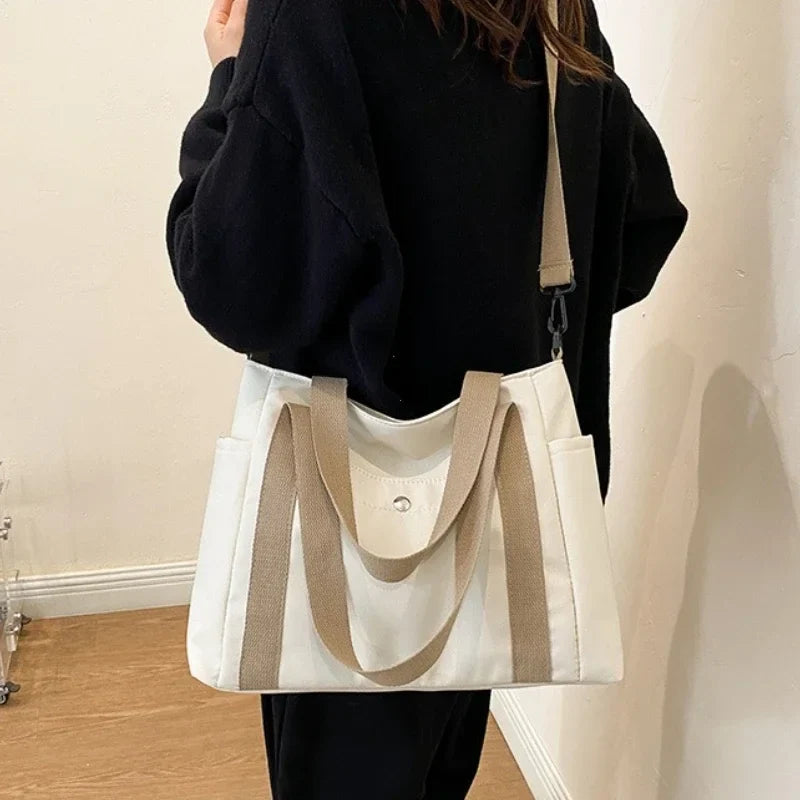 Large Capacity Nylon Crossbody Bag - Casual Messenger Shoulder Tote with Removable Strap