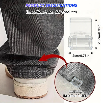 iLMH Invisible Leg Shortening Clip - Non-Slip Hidden Pants Hem Adjuster Quick Fix Sewing Accessory