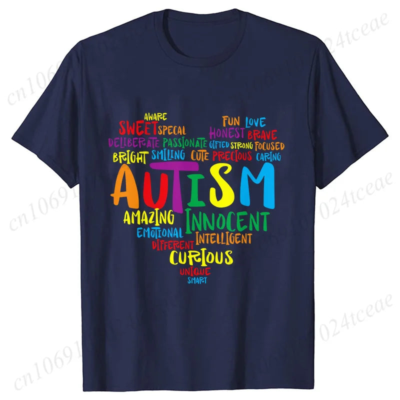 Women’s Live Love Accept Autism Awareness T-Shirt – Graphic Y2K Summer Top for Autism Awareness Month