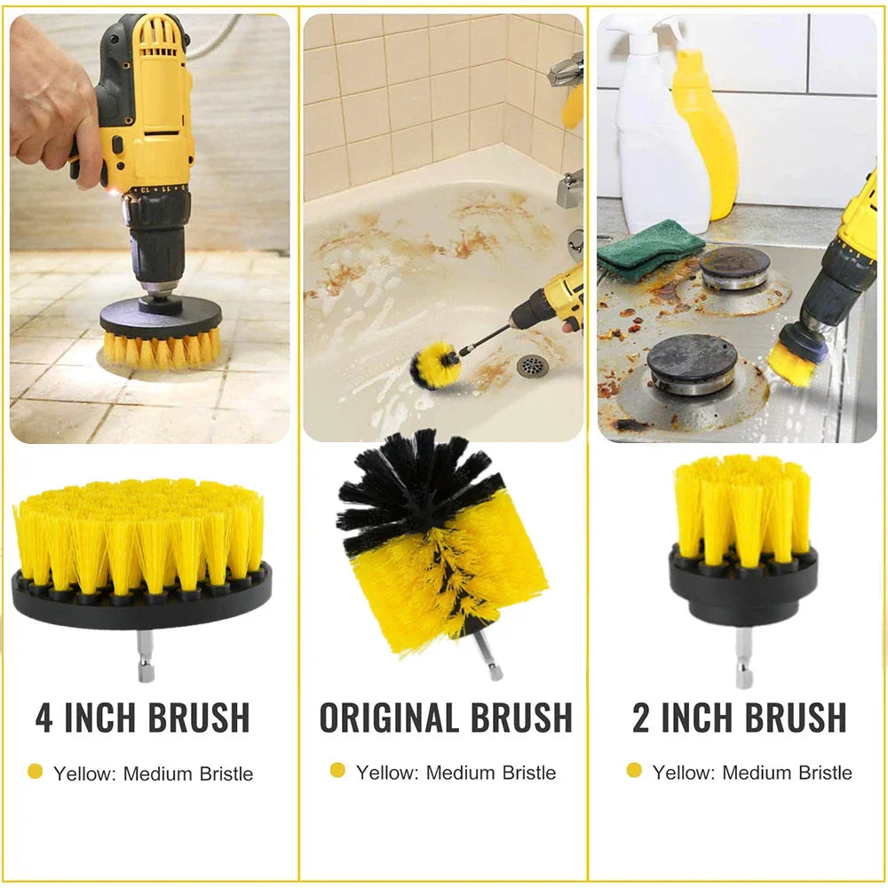 Efficient 12/4 Pcs Electric Drill Brush Kit for Household Cleaning: Carpet, Glass, Car, Kitchen, Bathroom, and Toilet Cleaning Tools