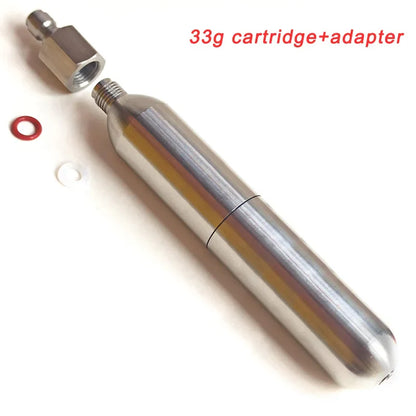 3/8-24UNF CO2 Cartridges – High Pressure Stainless Steel Rechargeable Cylinder for Oxygen Training, Scuba & Rescue Vest