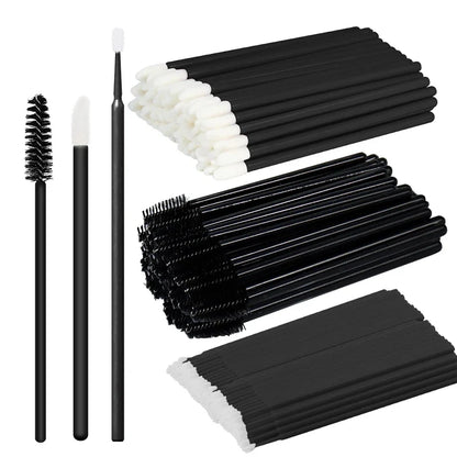 ANNAFRIS 50PCS Disposable Eyelash Brushes - Soft Crystal Lash Extension & Eyebrow Makeup Mascara Wands