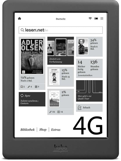 KOBO Glo HD E-Reader - 6-Inch 300PPI E-Ink Display with Front Light, Available in 4G/16G/32G Models