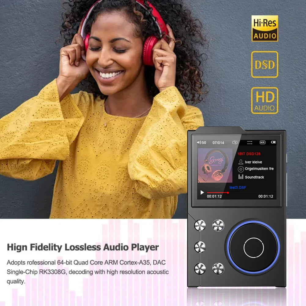 HiFi MP3 Digital Audio Player – Portable Lossless Music Player with DSD Support Up to 256GB