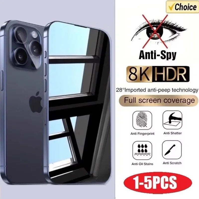 iPhone Privacy Screen Protector - Anti-Spy Tempered Glass for iPhone 6-17 Pro Max, Plus & Mini
