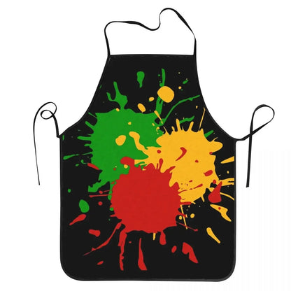 Funny Paint Splatter Bib Apron – Multicolor Kitchen Chef Artist Graffiti Cooking & Baking Tablier for Men & Women