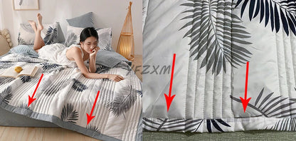 Quilted Spring Summer Quilt – Soft, Lightweight & Breathable Duvet for Queen Size, Comfortable & Washable