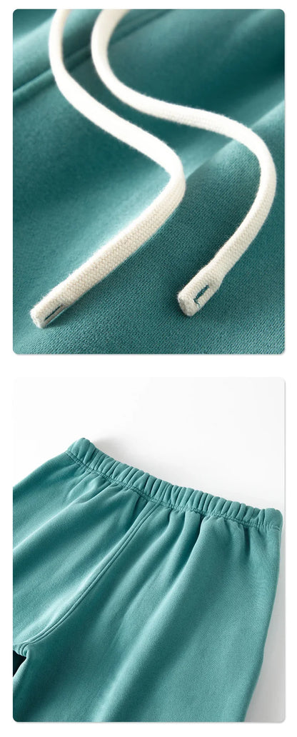 Straight-Lined Solid Color Cashmere Sweatpants – Soft Cozy Lounge Pants