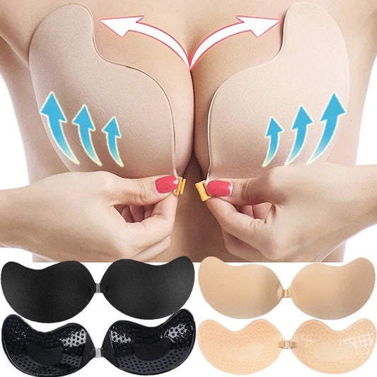 Large Size Reusable Nipple Cover Stickers – Silicone Push-Up Bra Pads for A-D Cup Strapless Lingerie & Wedding Wear