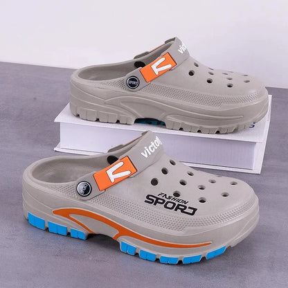 Men’s EVA Summer Sandals – Breathable Slip-On Beach & Garden Shoes, Comfortable Half-Covered Outdoor Slippers