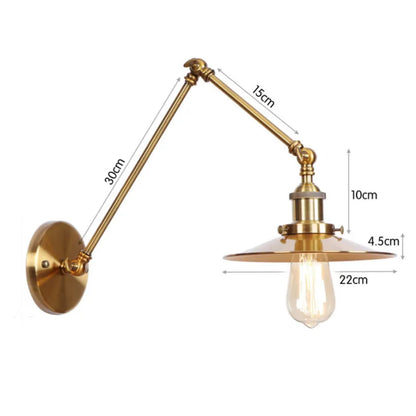 American Iron Art UFO Wall Lamp — Black Decorative Light for Bedroom, Bar & Restaurant