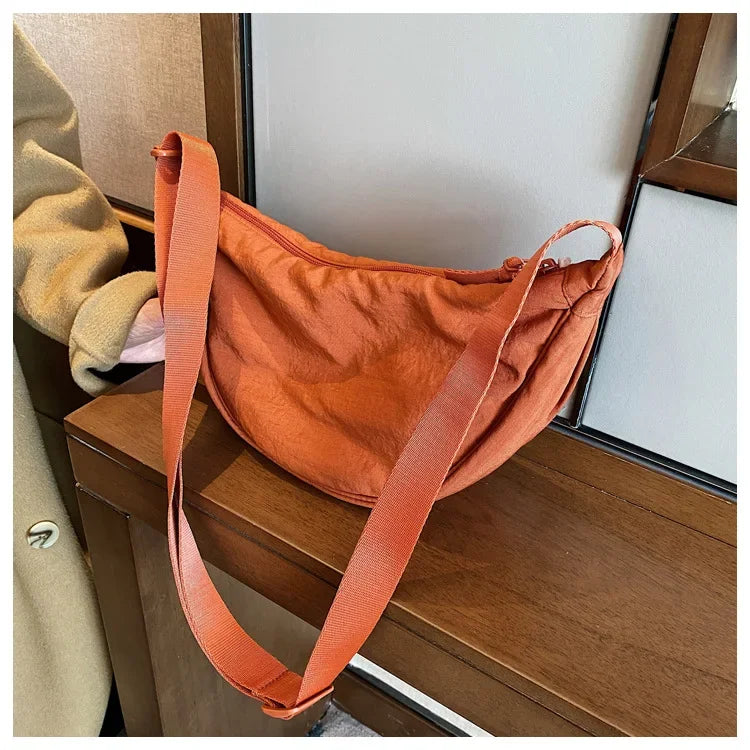 Casual Nylon Hobo Crossbody Bag for Women – Shoulder, Half Moon, Tote Travel Shopper & Purses