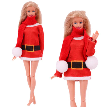 Doll Christmas Sweater & Scarf – 11.8 Inch 1/6 BJD Doll Clothes Accessories for Girls