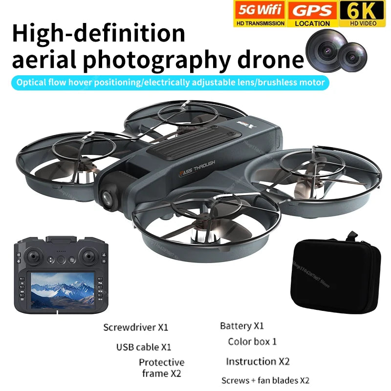X226 Drone VR – Brushless RC Quadcopter with Dual HD Camera, Optical Flow Hover, Obstacle Avoidance, Remote Control Toy for Boys