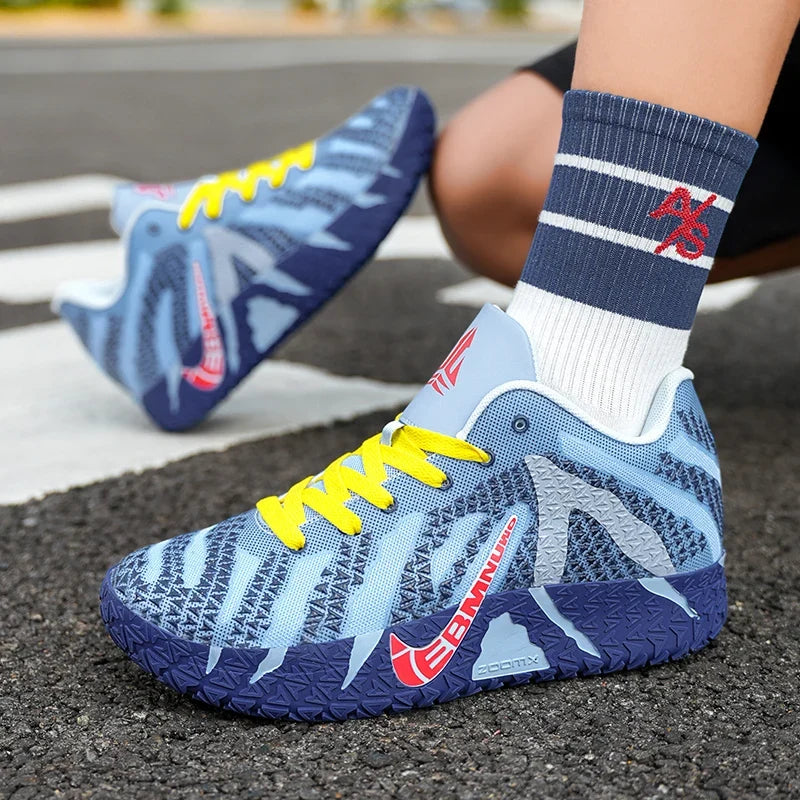 High-Top Basketball Shoes - Anti-Slip Shock Absorbing Breathable Sports Sneakers
