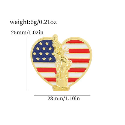 USA Flag Lapel Pin – Cute Coat of Arms & American Map Brooch, National Emblem Button Badge