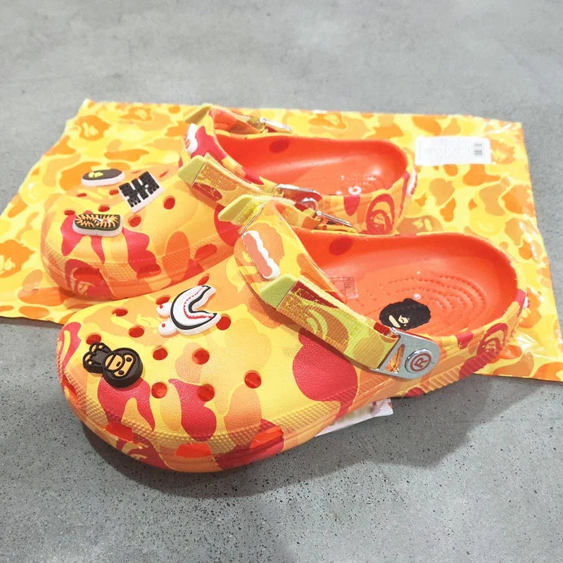 Camouflage Couple Sandals - Casual EVA Ankle-Wrap Flip Flops for Men & Women Beach Outdoor Slippers