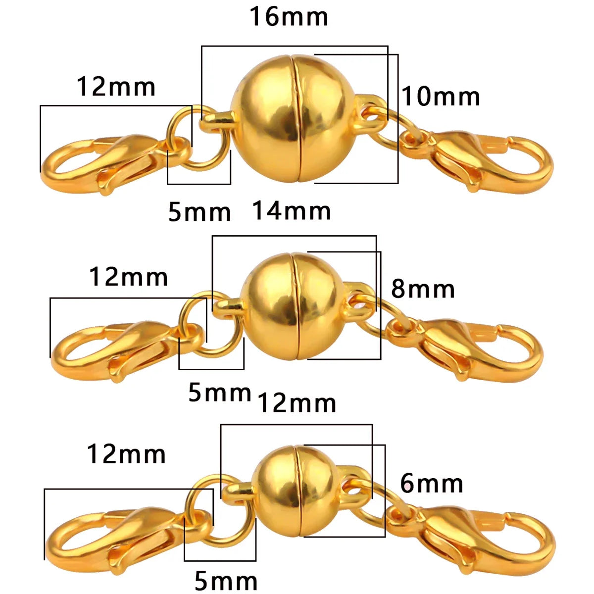 Magnetic Jewelry Clasp - Strong Metal End Connectors with Lobster Clasp for DIY Bracelets & Necklaces