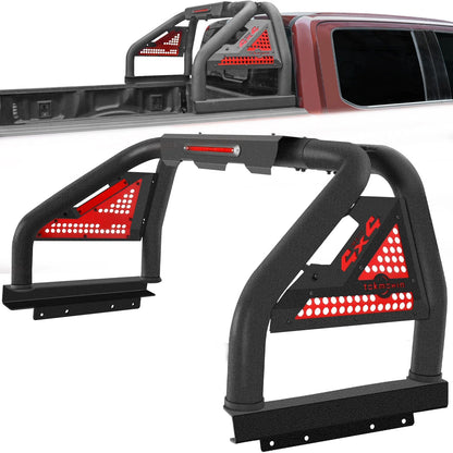 Adjustable Roll Bar Sport Rack – Removable Chase Roof Rack Bed Bar for F-150, Silverado, Ram & Tacoma Trucks