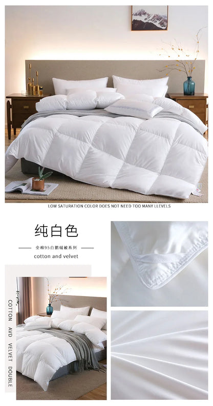95% White Goose Down Duvet – Five-Star Hotel Quality, Warm Double or Single Goose Down Comforter