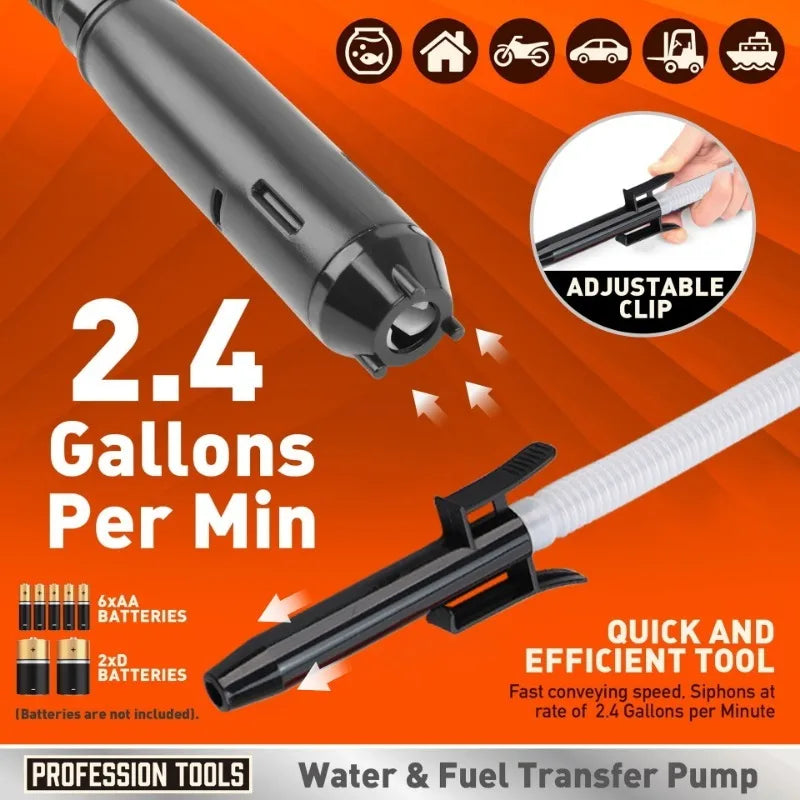 Electric Oil Siphon Pump – Handheld Battery-Operated Liquid Transfer Pump for Water, Gas, Petrol & Fuel, Portable Car Tool