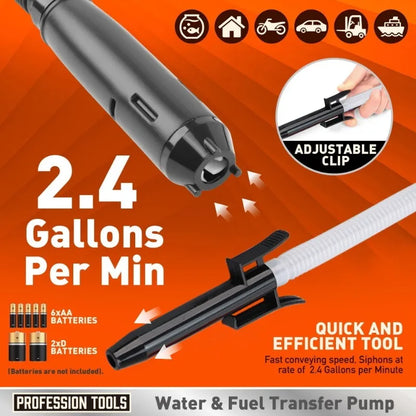 Electric Oil Siphon Pump – Handheld Battery-Operated Liquid Transfer Pump for Water, Gas, Petrol & Fuel, Portable Car Tool