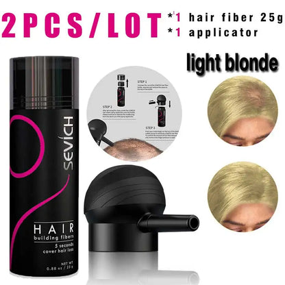 SEVICH Hair Building Fiber Set - Keratin Hair Fiber Powder with Applicator for Thinning Hair & Bald Spot Coverage