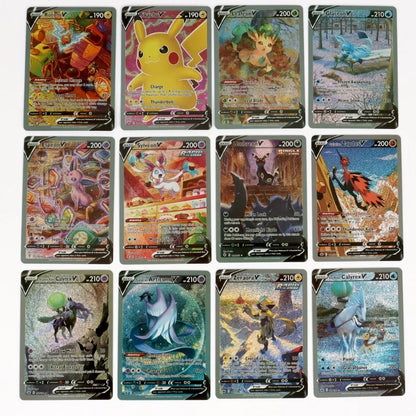 60-100Pcs English Pokemon Cards – Holographic EX, Vstar, Vmax, GX, Charizard, Mewtwo & Evolution Combos