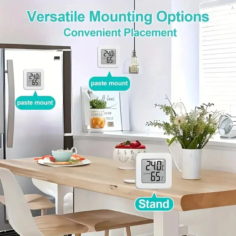 Indoor Mini Temperature & Humidity Meter – Portable Digital Display for Bedroom & Home