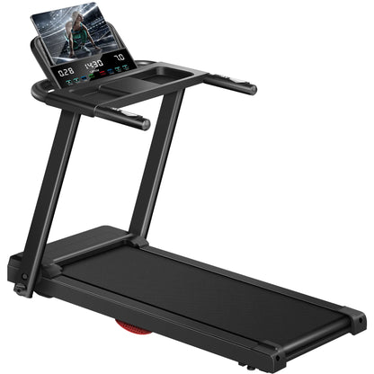 3.0HP Brushless Foldable Treadmill – 300LB Capacity, HR Monitor, Dual Shock Absorption, Quiet Design with Cup/Phone Holder