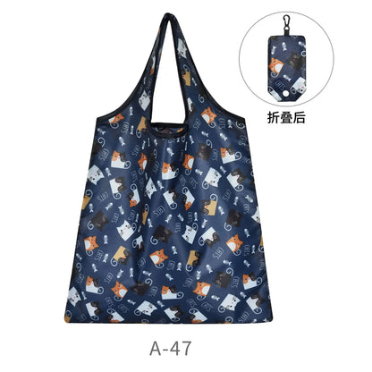Large Nylon Shopping Bag for Women – Foldable, Eco-Friendly Reusable Tote, Grocery & Storage Handbag