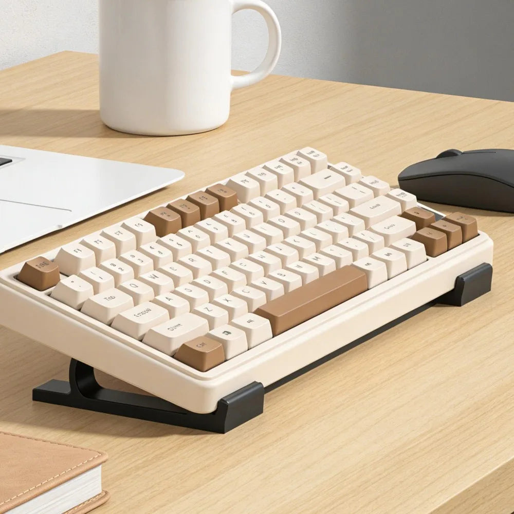 Portable Ergonomic Keyboard Riser Stand – Adjustable Tilted Design Plastic Computer Keyboard & Monitor Holder for Improved Typing Posture