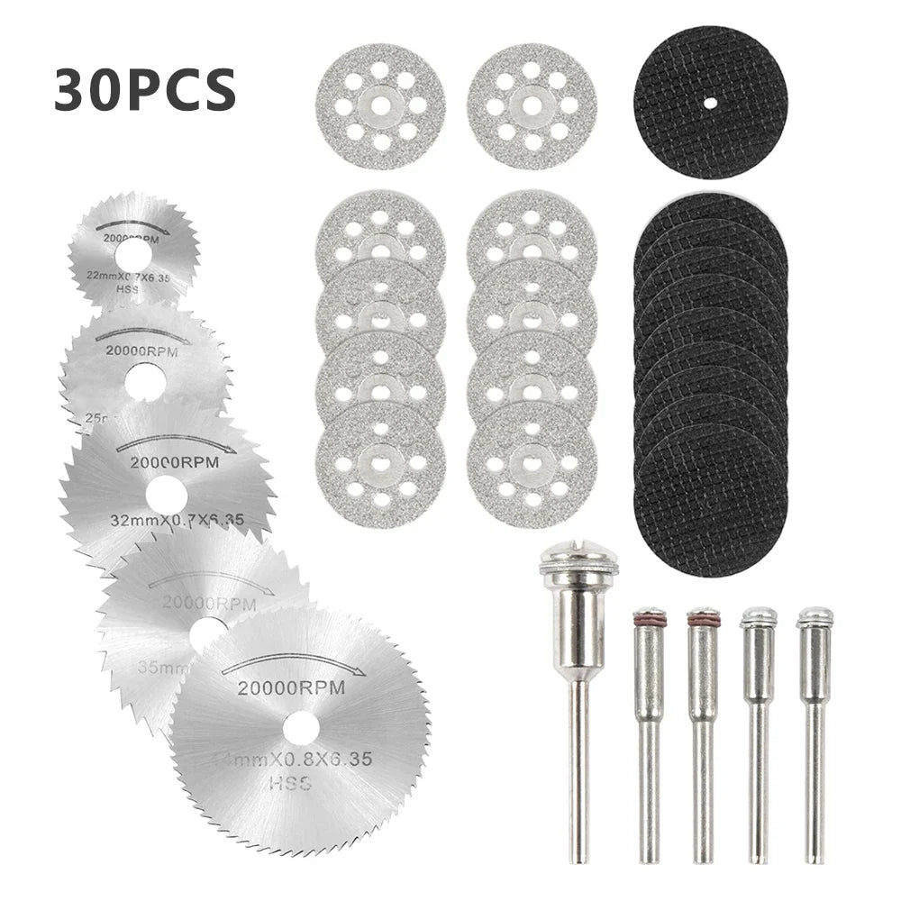 6-32Pcs Mini Circular Saw Blade Set - Sanding Grinding Cutting Discs for Dremel Rotary Tools & Metal Projects