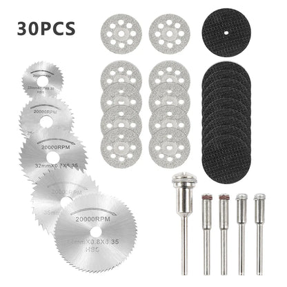 6-32Pcs Mini Circular Saw Blade Set - Sanding Grinding Cutting Discs for Dremel Rotary Tools & Metal Projects