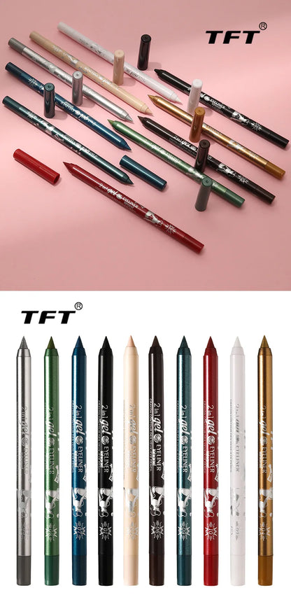 Waterproof Long-Lasting Eyeliner Pencil – Colorful Gel Eye Liner Pen in Blue, Black & White for Makeup and Beauty