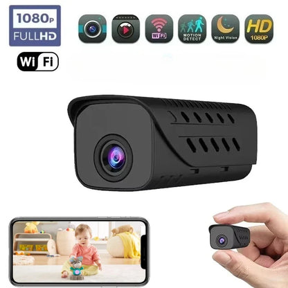 H9W 1080P Mini WiFi Camera - IP Webcam with Remote Monitoring, Night Vision & Built-In Battery