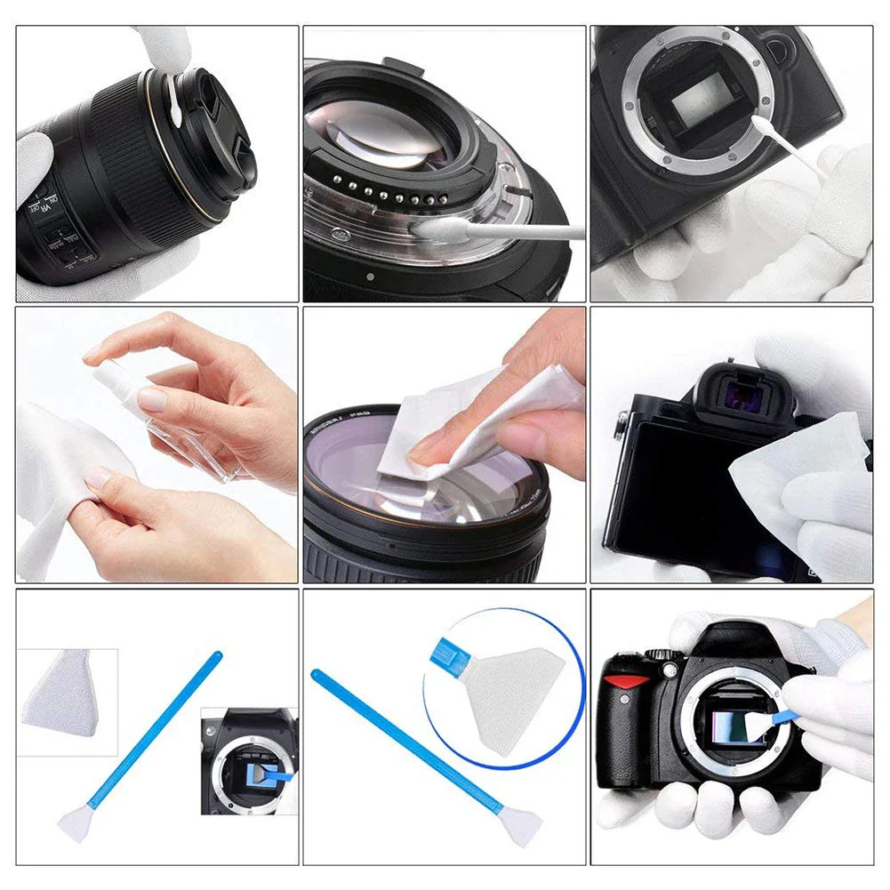 7–47PCS Camera Cleaning Kit for DSLR & Digital Cameras – Lens & Sensor Cleaner Set for Sony, Canon, Nikon, Fujifilm, SLR, DV