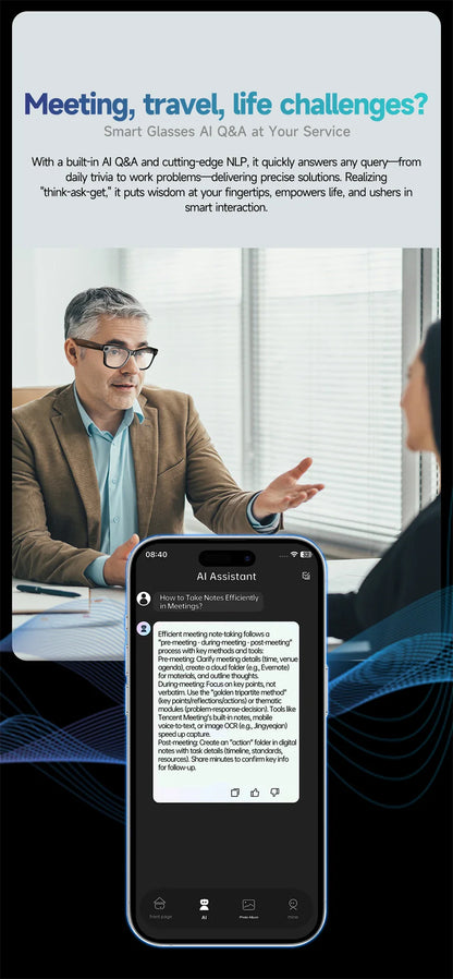 LIGE Smart Glasses — AI Camera Sunglasses with BT Call, Music, Touch Control, Voice Assistant, Video & Sound Recording, WiFi Transmission