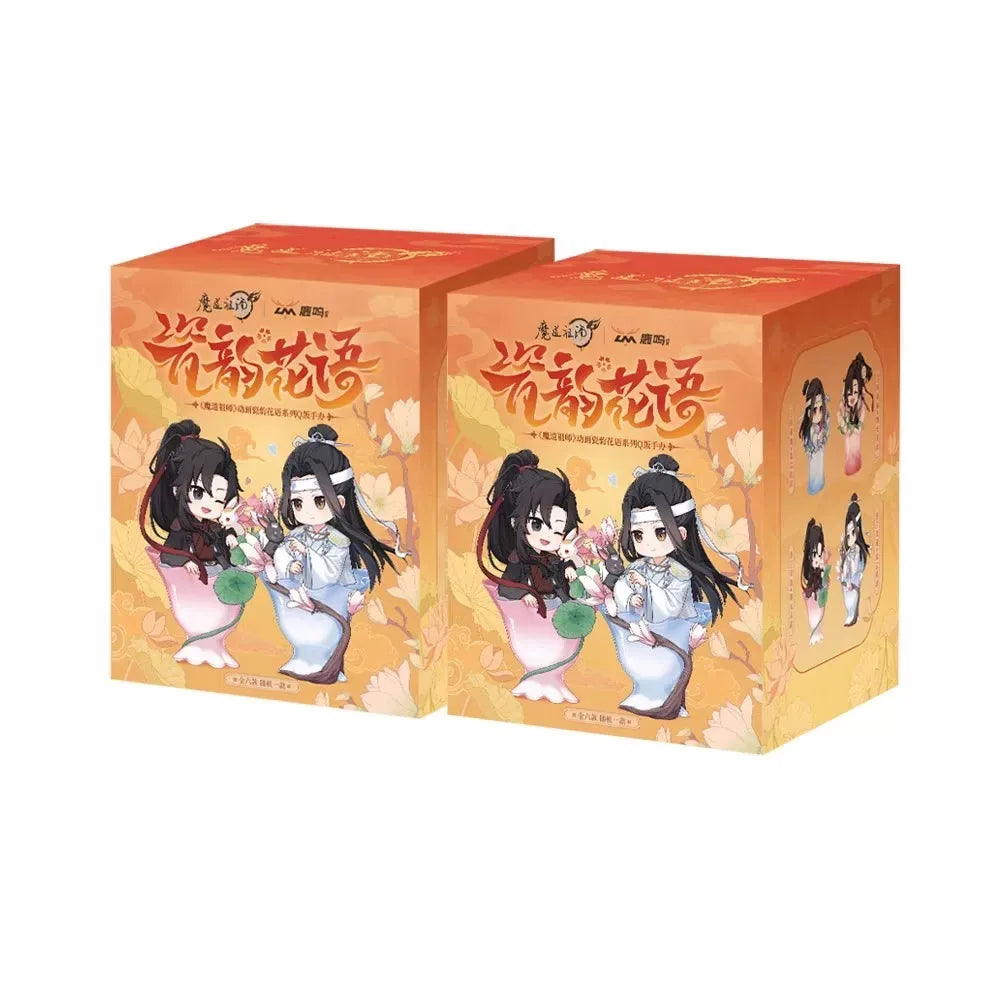 Mo Daozu Stone Porcelain Flower Rhyme Blind Box – Cute Anime Character Collectible Toy Gift for Wei Wuxian & Lan Fans