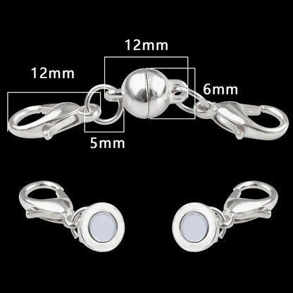 Magnetic Jewelry Clasp - Strong Metal End Connectors with Lobster Clasp for DIY Bracelets & Necklaces