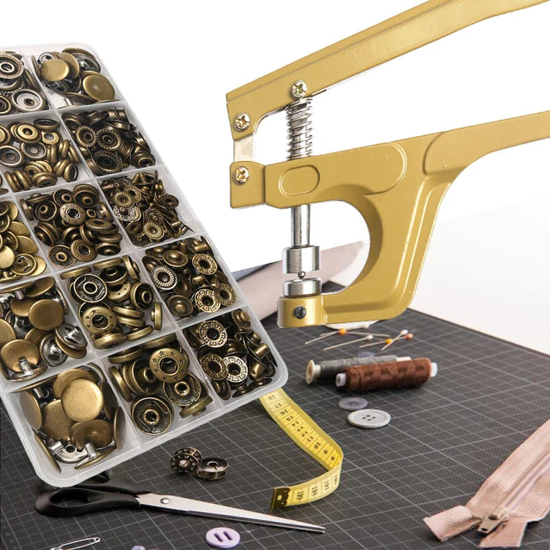 Metal Snap Fasteners Button Kit with Installation Pliers – Sewing Accessories for Jackets, Clothing & Leather Craft