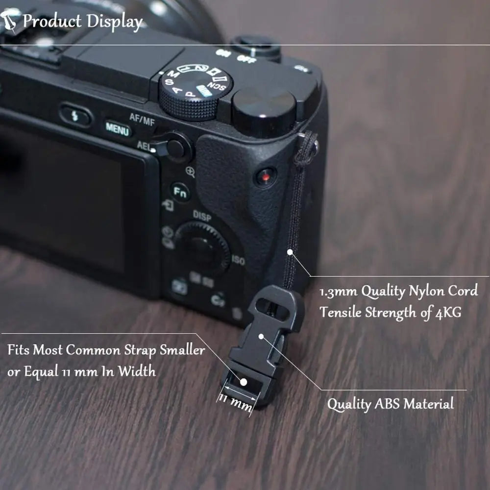 Quick Release Buckle Kit with Universal Neck Strap – Camera Eyelet Sling Belt and Round Lug Hook Accessories